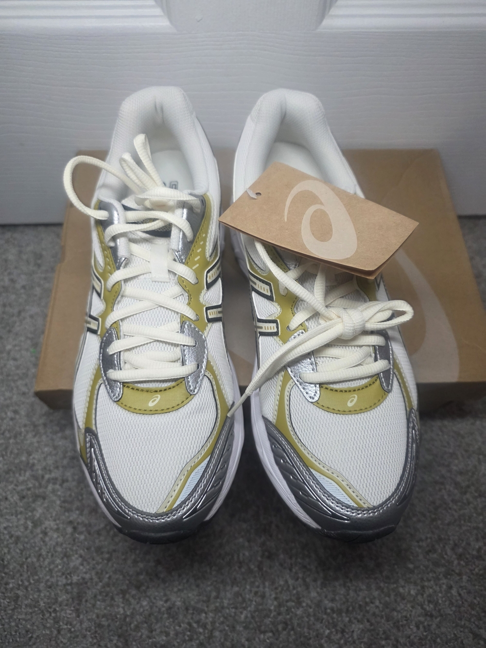 Asics GT-2160 1203A320-106 Sneakers Cream Dark Mustard Running Shoes Size 8.5 - Picture 5 of 6